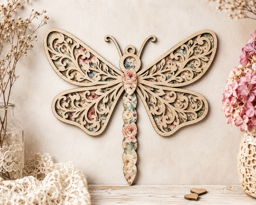 3D Wooden Dragonfly - DIY Craft & Decor