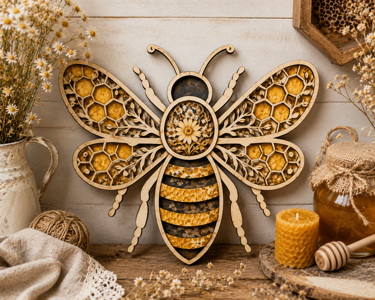3D Wooden Bee - DIY Craft & Decor