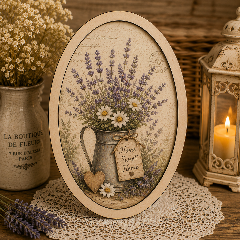 Simple Oval Wooden Frame – Unfinished Laser Cut Plywood Craft Frame
