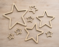 Wooden Star Frame Craft Blanks– Laser Cut Plywood Craft Embellishments | 20–50 mm