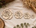 Wooden Rose Craft Shape– Laser Cut Plywood Craft Embellishments | 20–50 mm