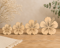 Wooden Hibiscus Flower Craft Blanks– Laser Cut Plywood Craft Embellishments | 20–50 mm