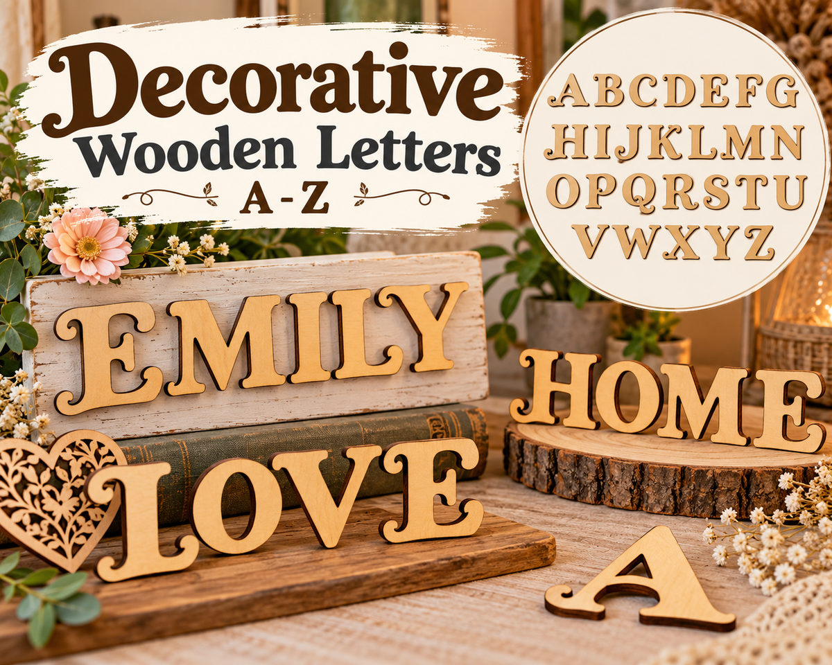 Individual Decorative Wooden Uppercase Letters A–Z