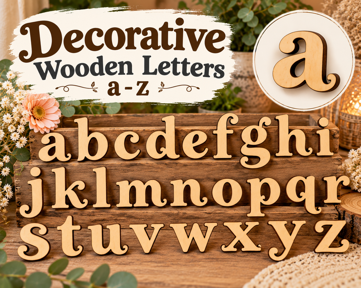 Individual Decorative Wooden Lowercase Letters a - z