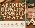 Individual Art Deco Wooden Uppercase Letters A–Z