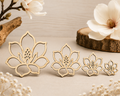 Wooden Magnolia Flowers – Laser Cut Plywood Craft Embellishments | 20–50 mm
