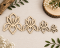 Wooden Iris Flowers– Laser Cut Plywood Craft Embellishments | 20–50 mm