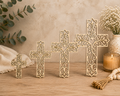 Ornate Heart Cross Wooden Craft Blanks– Laser Cut Plywood Craft Embellishments | 40–70 mm | Packs of 10–100