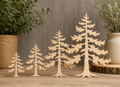 Woodland Pine Tree Wooden Craft Shapes - Laser Cut Plywood Craft Embellishments | 50–150 mm