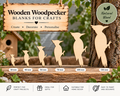 Wooden Woodpecker Craft Shapes – Laser Cut Plywood Craft Embellishments | 30–150 mm