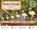 Wooden Flamingo Craft Shapes– Laser Cut Plywood Craft Embellishments | 30–150 mm