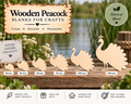 Wooden Peacock Craft Shapes– Laser Cut Plywood Craft Embellishments | 30–150 mm