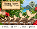 Wooden Flying Parrot Craft Shapes– Laser Cut Plywood Craft Embellishments | 30–150 mm