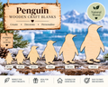 Wooden Penguin Craft Shapes– Laser Cut Plywood Craft Embellishments | 30–150 mm