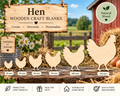 Wooden Hen Craft Shapes– Laser Cut Plywood Craft Embellishments | 30–150 mm