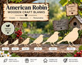 Wooden American Robin Craft Shapes – Laser Cut Plywood Craft Embellishments | 30–150 mm