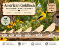 Wooden American Goldfinch Craft Shapes – Laser Cut Plywood Craft Embellishments | 30–150 mm