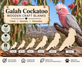 Wooden Galah Cockatoo Craft Shapes– Laser Cut Plywood Craft Embellishments | 30–150 mm