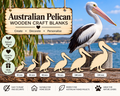 Wooden Australian Pelican Craft Shapes– Laser Cut Plywood Craft Embellishments | 30–150 mm