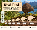 Wooden Kiwi Bird Craft Shapes– Laser Cut Plywood Craft Embellishments | 30–150 mm
