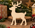 Wooden Christmas Reindeer– Laser Cut Plywood Craft Embellishments | 30–150 mm