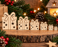 Wooden Christmas Present with Stars– Laser Cut Plywood Craft Embellishments | 30–150 mm