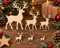 Wooden Christmas Reindeer– Laser Cut Plywood Craft Embellishments | 30–150 mm