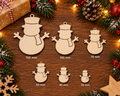 Wooden Snowman – Laser Cut Plywood Craft Embellishments | 30–150 mm