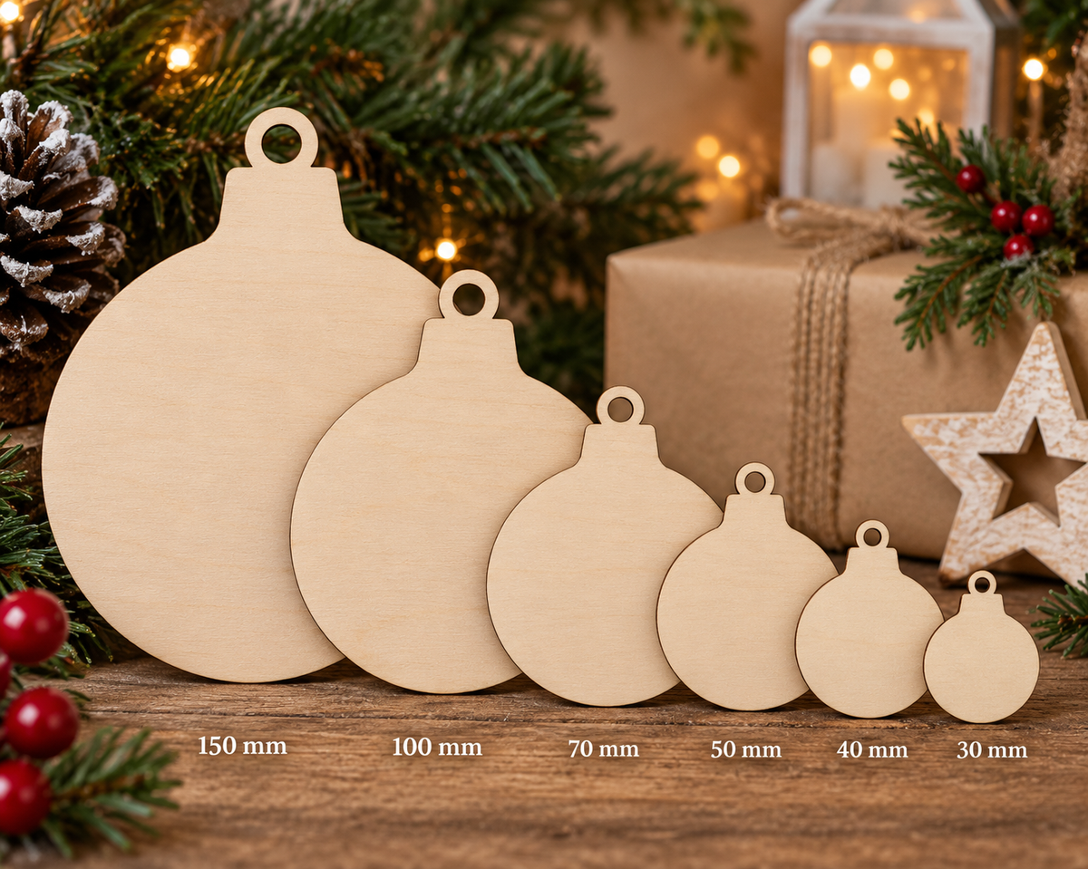 Wooden Christmas Bauble – Optional Decorative Frame