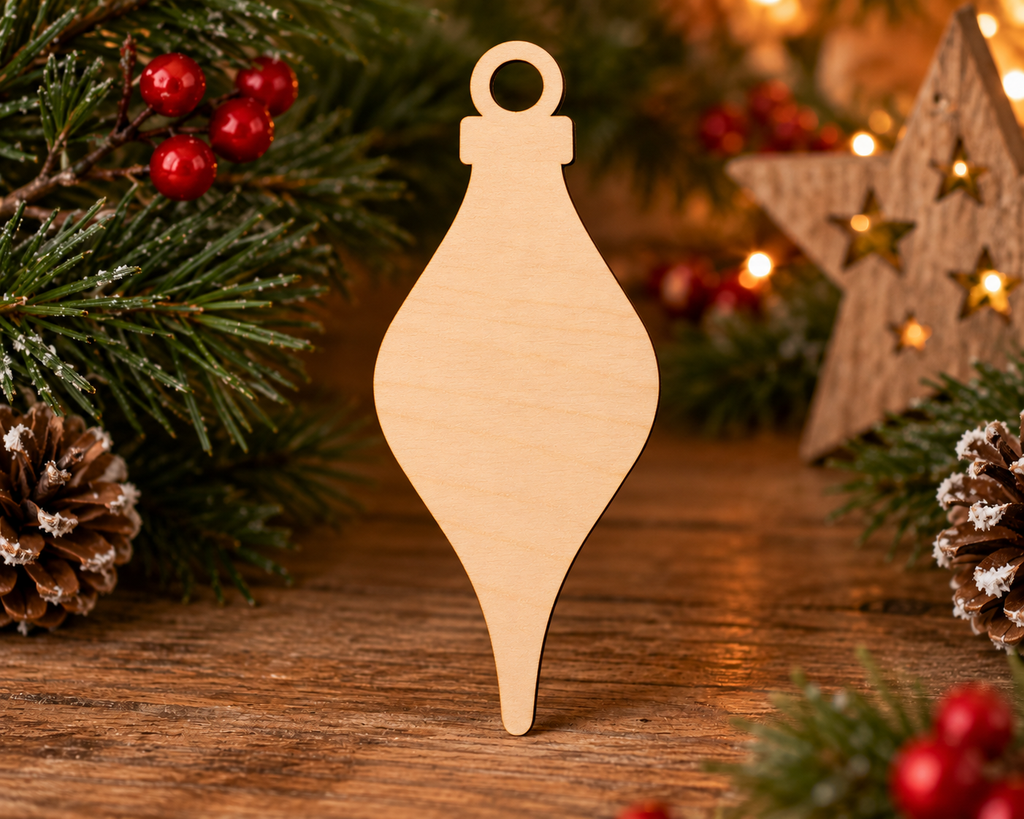 Wooden Icicle Christmas Ornament – Optional Decorative Frame