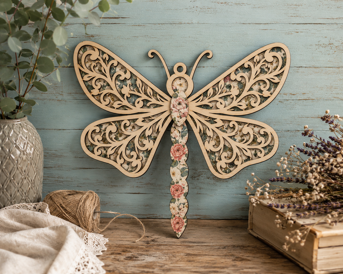 3D Wooden Dragonfly - DIY Craft & Decor