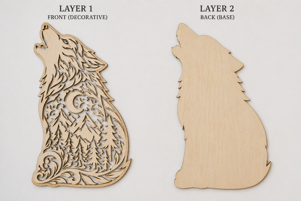 3D Wooden Wolf – DIY Craft & Home Decor