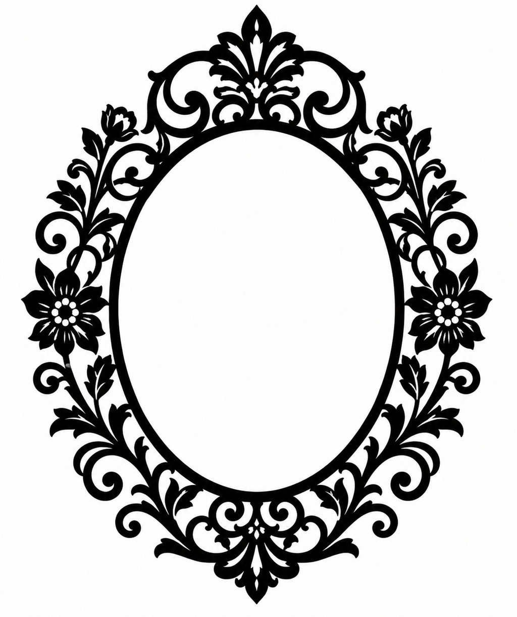 Victorian Floral Oval Wooden Frame