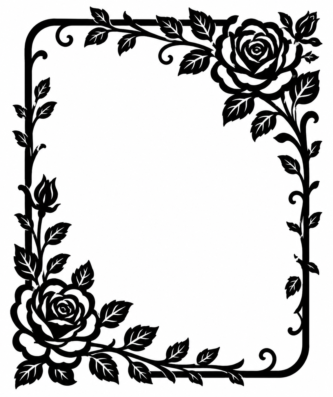 Roses & Leaves Decorative Wooden Frame