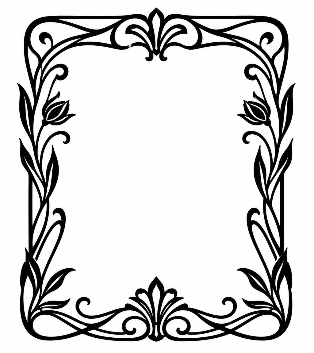 Art Nouveau Decorative Wooden Frame