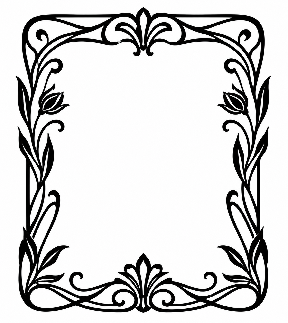 Art Nouveau Decorative Wooden Frame