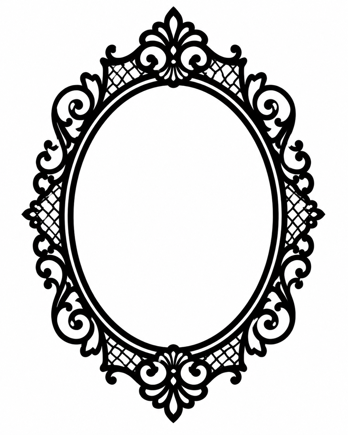 Oval Vintage Decorative Wooden Frame