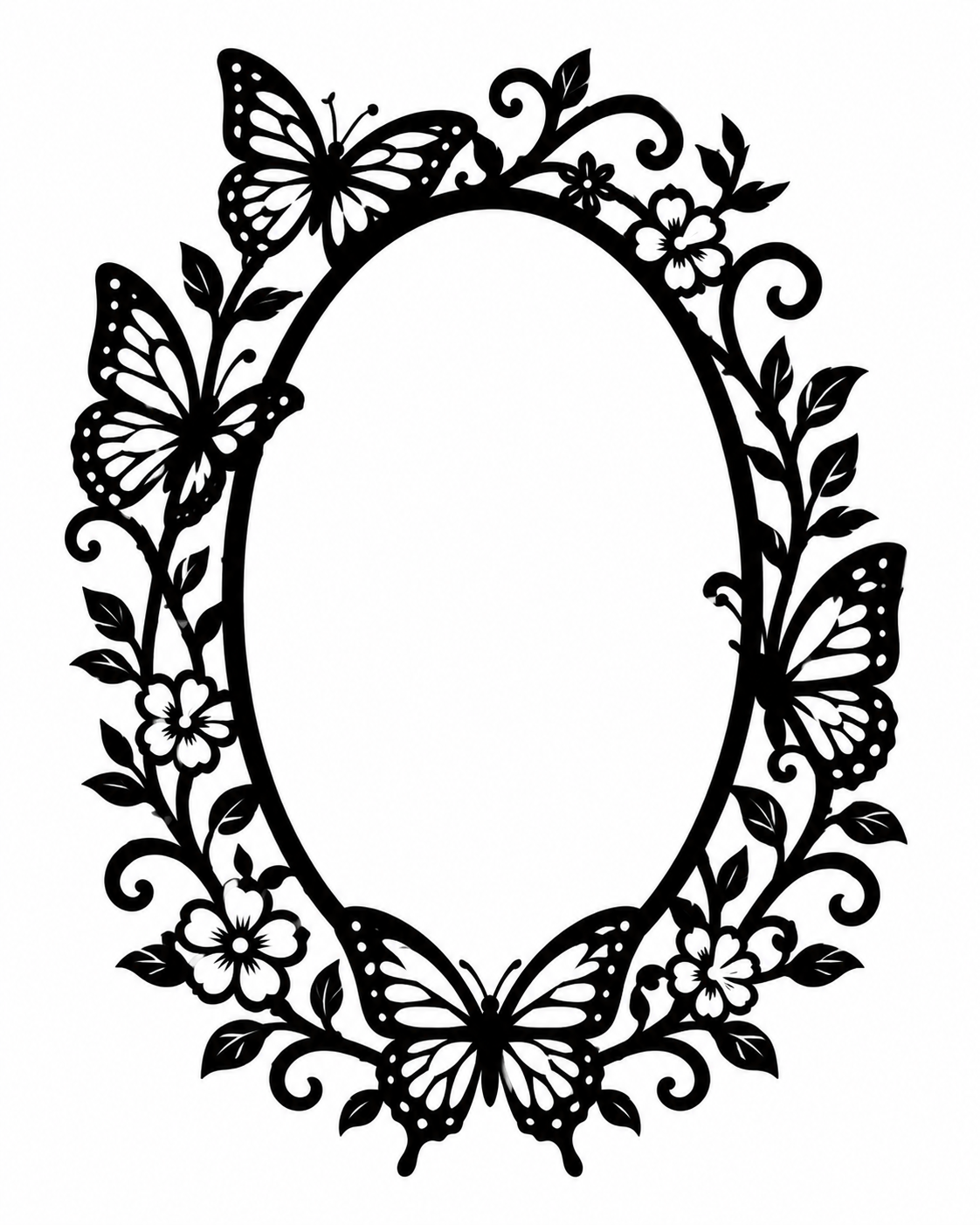 Butterfly & Flower Decorative Wooden Frame