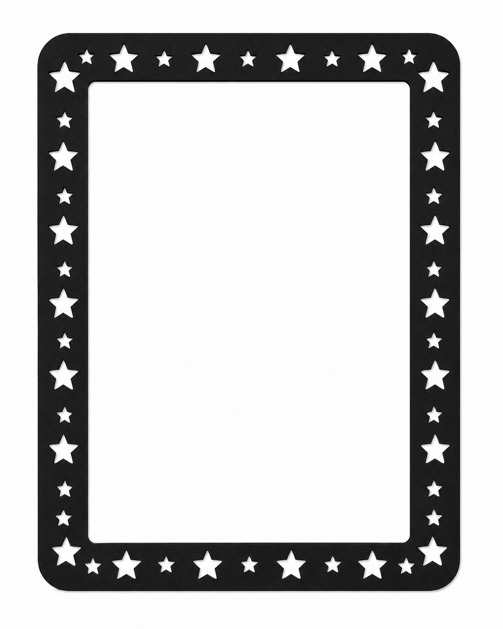 Star Cut-Out Rectangle Wooden Frame – Laser Cut Plywood Craft Frame