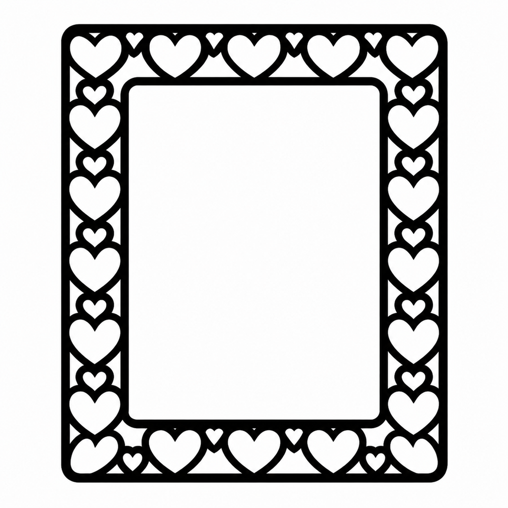Heart Cut-Out Decorative Wooden Frame – Laser Cut Plywood Craft Embellishment