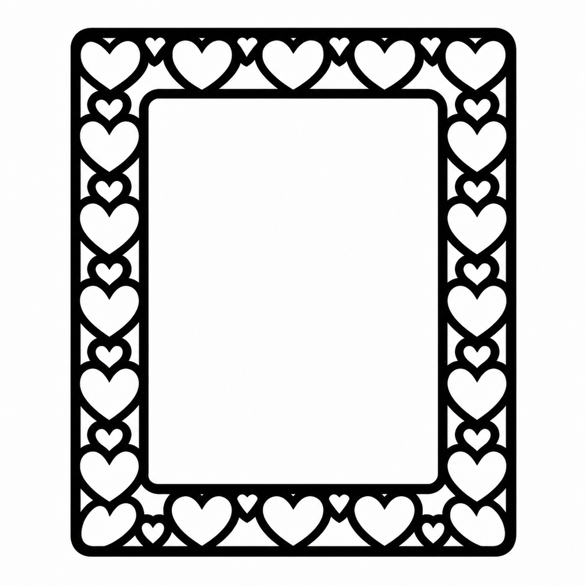 Heart Cut-Out Decorative Wooden Frame – Laser Cut Plywood Craft Embellishment