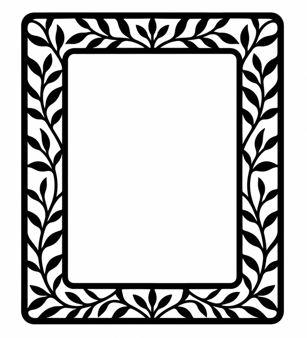 Leaf & Vine Decorative Wooden Frame – Laser Cut Plywood Craft Embellishment