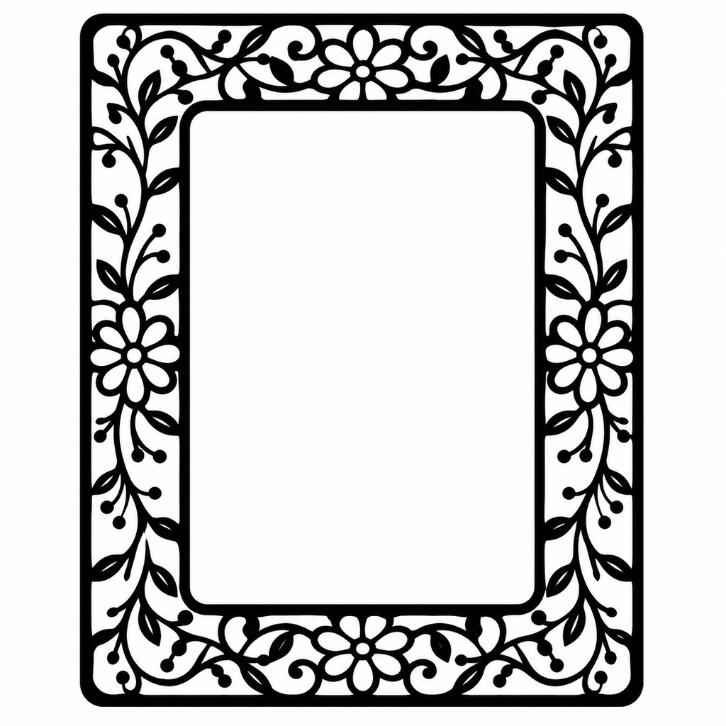 Wildflower Decorative Wooden Frame – Laser Cut Plywood Craft Embellishment