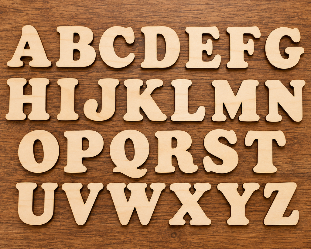 Individual Wooden Uppercase Letters A–Z