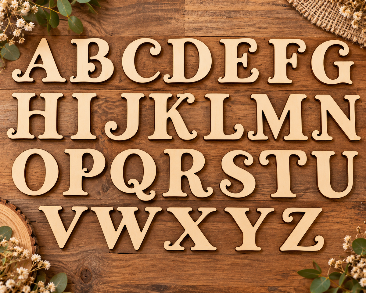 Individual Decorative Wooden Uppercase Letters A–Z