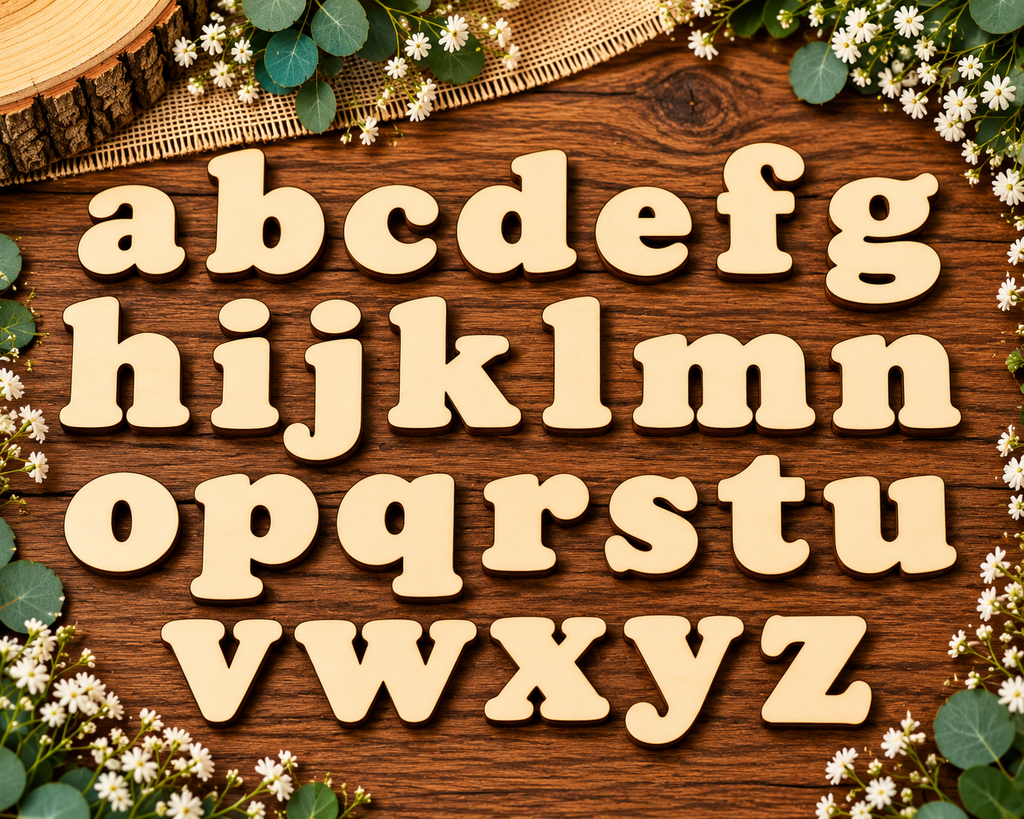 Individual Vintage Wooden Lowercase Letters a - z