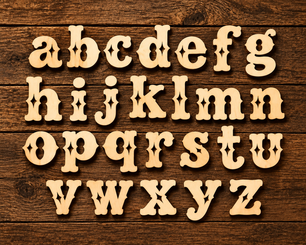 Individual Western Wooden Lowercase Letters a - z