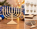 Wooden Hanukkah Menorah Craft Shapes – Laser Cut Plywood