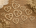 Heart Inside Heart Wooden Frame– Laser Cut Plywood Craft Embellishments | 20–50 mm | Packs of 10–100